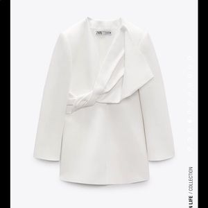 Brand new white blazer dress, never worn, has tags